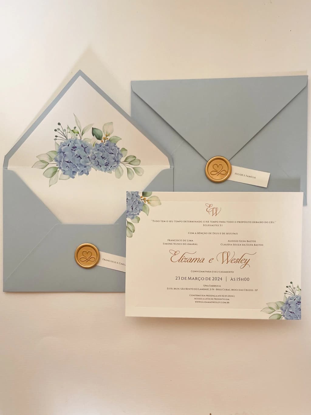 Convite com Envelope Forrado